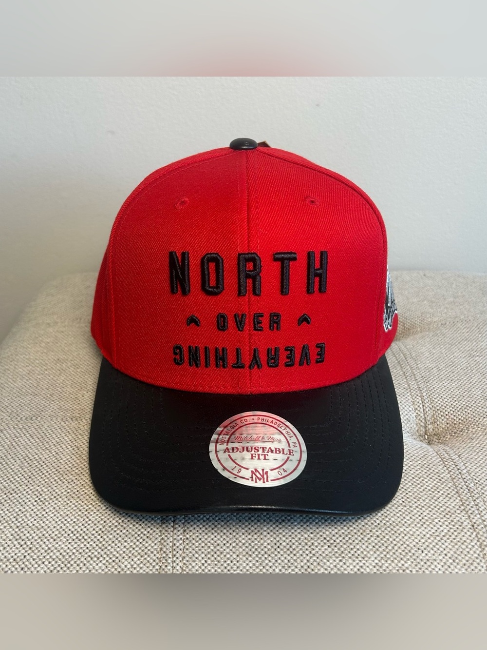 Mitchell & Ness Red North Over Everything Hat Limited Edition Members Only NWT